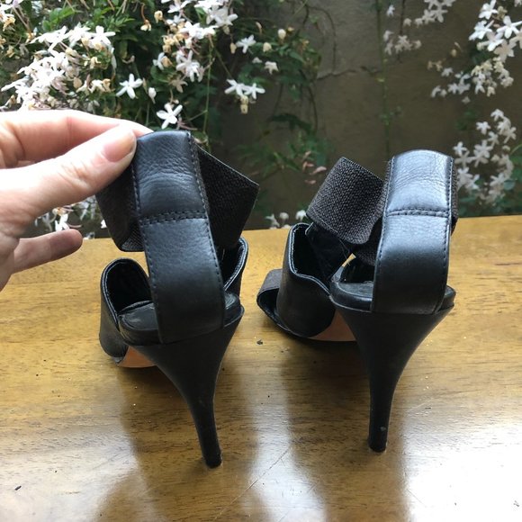 BCBG Maxazria Stiletto Heels Black Straps - Picture 4 of 6